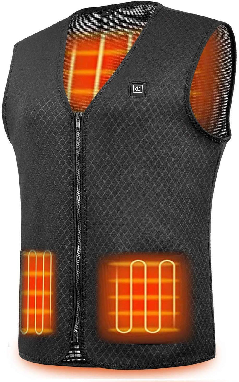 Veczom Heated Vest Heated Jacket Electric Heating Vest for Men Women USB Charging Lightweight Outdoor Hike Fishing Camping Hunting Washable Warm Clothes (Battery NOT Included)