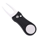 Mile High Life All Metal Foldable Golf Divot Tool with Pop-up Button & Magnetic Ball Marker (Multi-Colors/Shape)