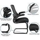 Flash Furniture Mid-Back Black Mesh Swivel Ergonomic Task Office Chair with Flip-Up Arms - BL-X-5M-BK-GG