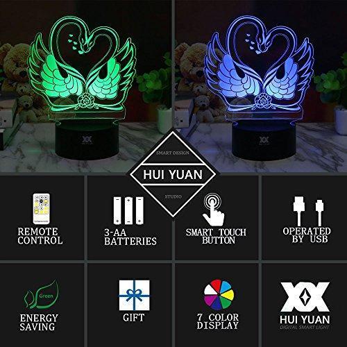 3D Illusion Animal Giraffe Remote Control LED Desk Table Night Light Lamp 7 Color Touch Lamp Kiddie Kids Children Family Holiday Gift Home Office Childrenroom Theme Decoration by HUI YUAN