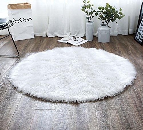 OJIA Deluxe Soft Fuzzy Fur Rugs Faux Sheepskin Shaggy Area Rugs Fluffy Modern Kids Carpet for Living Room Bedroom Sofa Bedside Decor(2 x 3ft, Grey)