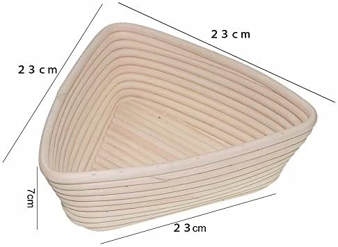 Banneton Bread Proofing Basket 8.5 inch Round Natural Rattan Cane Brotform with Linen Liner 2 Pack+ One Rubber Scraper+ One Silicone BBQ Brush by XUANNIAO