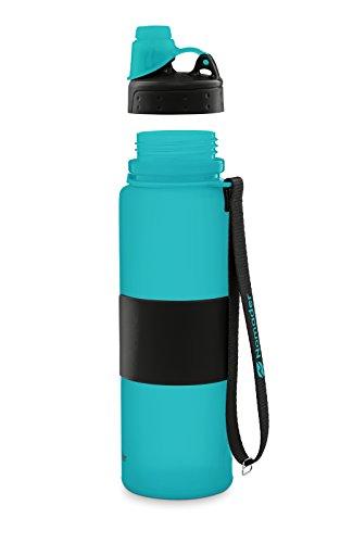 Nomader Collapsible Water Bottle - Leak Proof Twist Cap - BPA Free, 22 oz