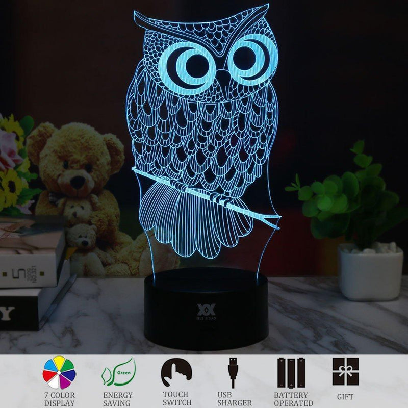 3D Illusion Animal Giraffe Remote Control LED Desk Table Night Light Lamp 7 Color Touch Lamp Kiddie Kids Children Family Holiday Gift Home Office Childrenroom Theme Decoration by HUI YUAN