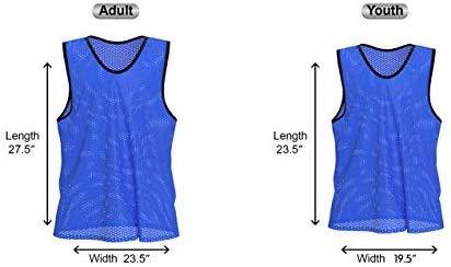 Unlimited Potential Nylon Mesh Scrimmage Team Practice Vests Pinnies Jerseys Bibs for Children Youth Sports Basketball, Soccer, Football, Volleyball (Pack of 12)