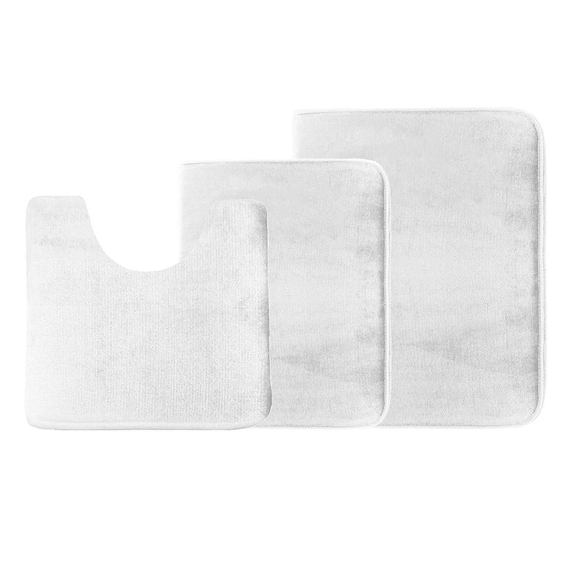 Clara Clark 2-Pack Bath Mat Set – Large and Small Bathroom Rug Set, Absorbent Memory Foam Bath Rugs, Non-Slip, Thick, Cozy Velvet Microfiber Bathrug, Plush Shower, Toilet Floor Bathmats Carpet, Black