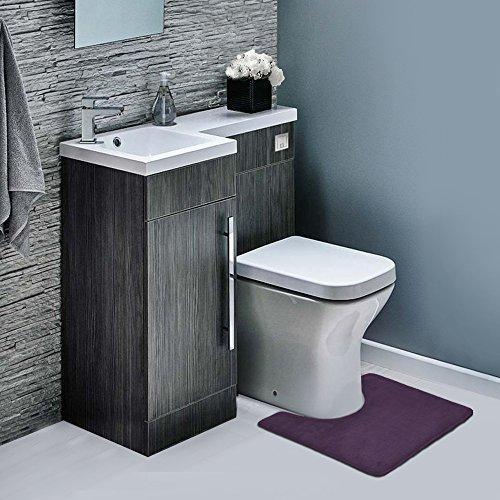 Clara Clark 2-Pack Bath Mat Set – Large and Small Bathroom Rug Set, Absorbent Memory Foam Bath Rugs, Non-Slip, Thick, Cozy Velvet Microfiber Bathrug, Plush Shower, Toilet Floor Bathmats Carpet, Black