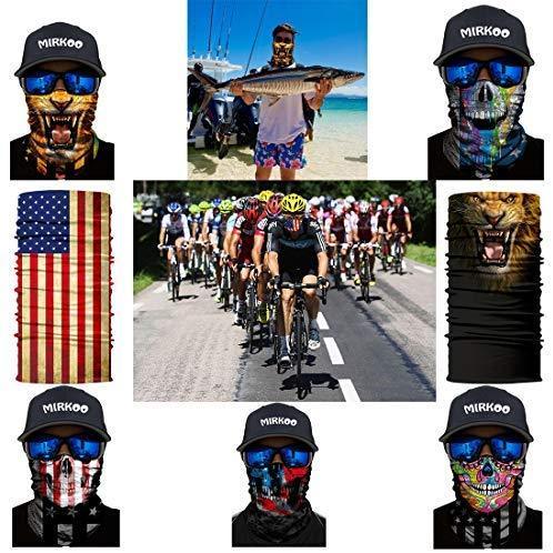 MIRKOO Microfiber Polyester Multifunctional Seamless Multifunctional UV Headwear motorcycle face cover Magic Scarf Neck Gaiter for Motorcycling Hiking Cycling Ski Snowboard face mask(888)