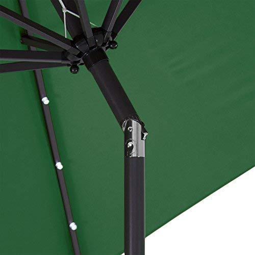 Best Choice Products 10-Foot Solar Powered Aluminum Polyester LED Lighted Patio Umbrella w/Tilt Adjustment and Fade-Resistant Fabric, Green