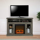 Ameriwood Home Chicago TV Stand with Fireplace, Rustic Gray