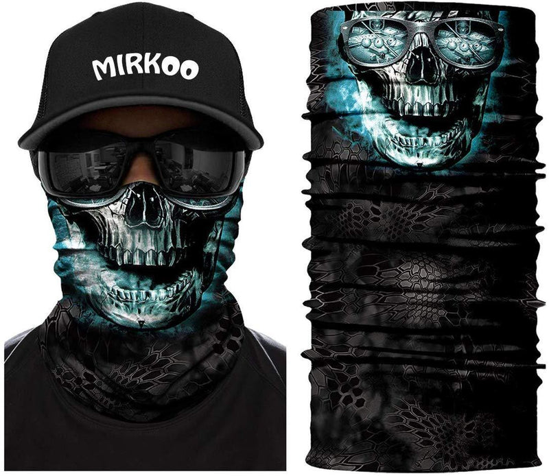 MIRKOO Microfiber Polyester Multifunctional Seamless Multifunctional UV Headwear motorcycle face cover Magic Scarf Neck Gaiter for Motorcycling Hiking Cycling Ski Snowboard face mask(888)