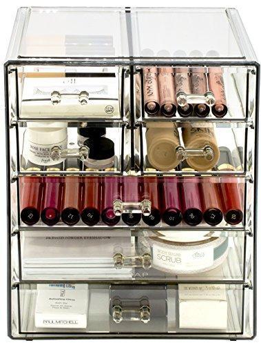 Sorbus Cosmetics Makeup and Jewelry Big Storage Display-Stylish Vanity, Bathroom Case, 4 Large, 2 Small Drawers, Clear