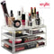 Acrylic Vanity Makeup Cosmetic Organizer -16 slot 4 box drawer storage organizers for make up brushes lipstick lipgloss brush palette! Countertop organization holder for bathroom & bedroom accessories