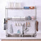 1208S 304 Stainless Steel Over Sink Drying Rack Dish Drainer Rack&Kitchen Organizer (Double Groove-Double-layer)