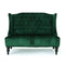 Christopher Knight Home Leah Traditional Tufted Winged Emerald Velvet Loveseat