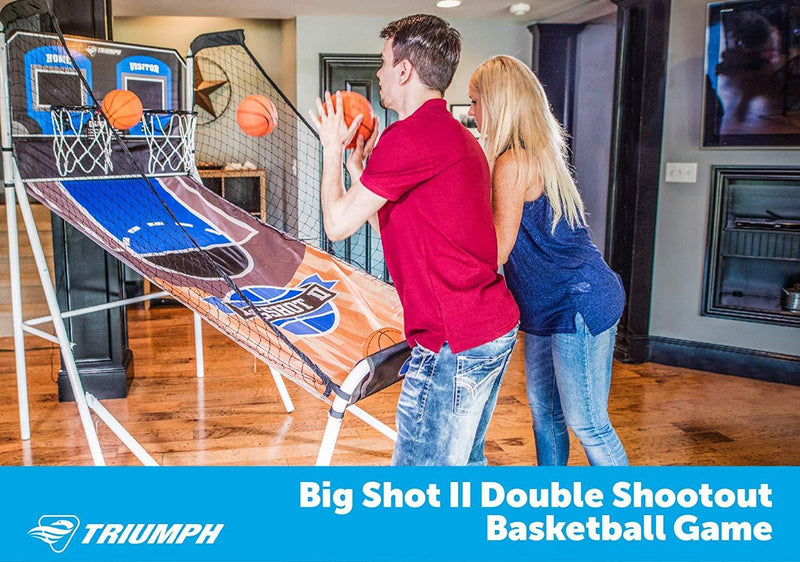 Triumph Big Shot II Double Shootout Basketball Game with LED Electronic Scorer and Time Clock for 8 Different Games