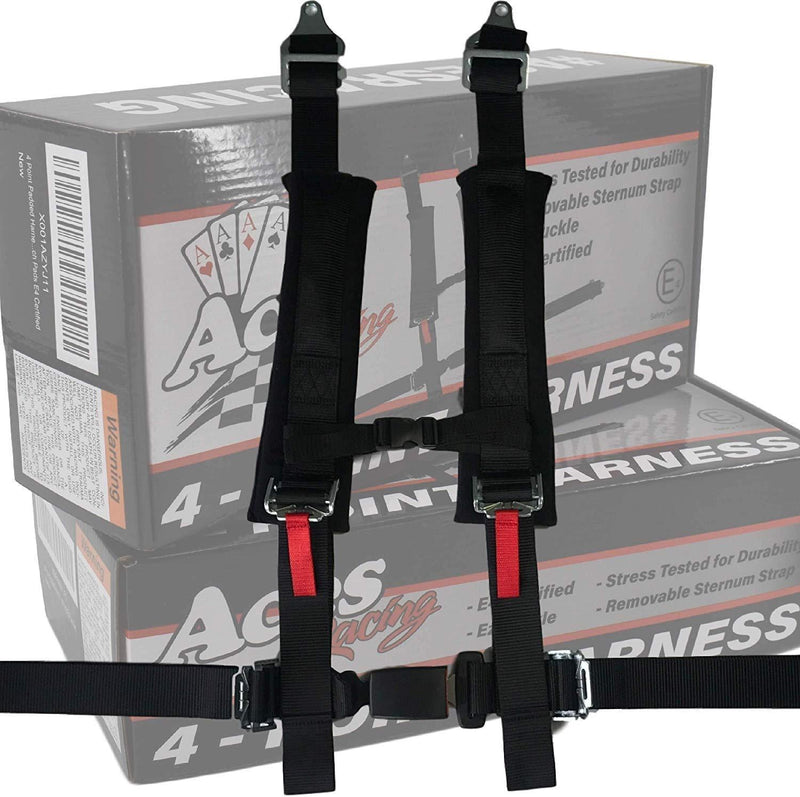 4 Point Harness with 2 Inch Padding (Ez Buckle Technology) (Black)