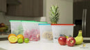 Homelux Theory Reusable Silicone Food Storage Bags | Sandwich, Sous Vide, Liquid, Snack, Lunch, Fruit, Freezer Airtight Seal | BEST for preserving and cooking | UPGRADED SIZE - 2 Large & 2 small