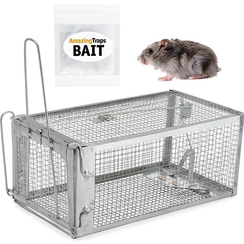 AmazingTraps The Amazing Humane Rat Trap w/Starter Bait - Catches Rats, Mice, Squirrels, Opossums, Moles, Weasels, Gophers, and Other Small Animals