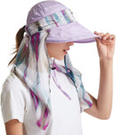 ICOLOR Sun Cap Sun Flap Hats Outdoor 360°Sun UPF 50+ Women Lady Wide Brim Cap Visor Hats UV Protection Summer Sun Hats