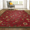 Ottomanson Ottohome Collection Floral Garden Design Modern Area Rug with Non-Skid (Non-Slip) Rubber Backing, Dark Red, 39" L x 60" W