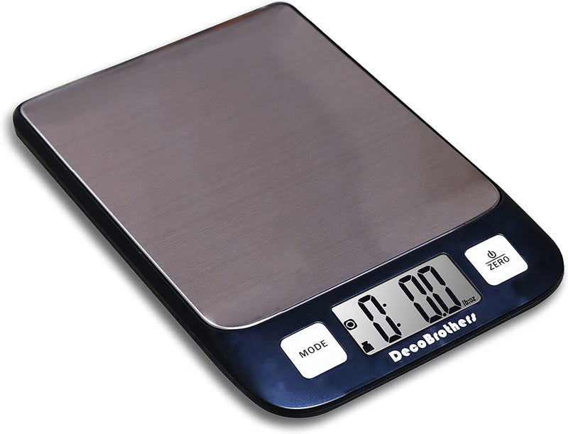 DecoBros Digital Multifunction Kitchen and Food Scale, 11lb Capacity by 0.1oz, Stainless Platform, Elegant Black