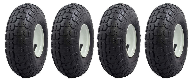 Ranch Tough 4 Pack RT310 10" Pneumatic Replacement Tires for Garden Including Gorilla Cart, Black