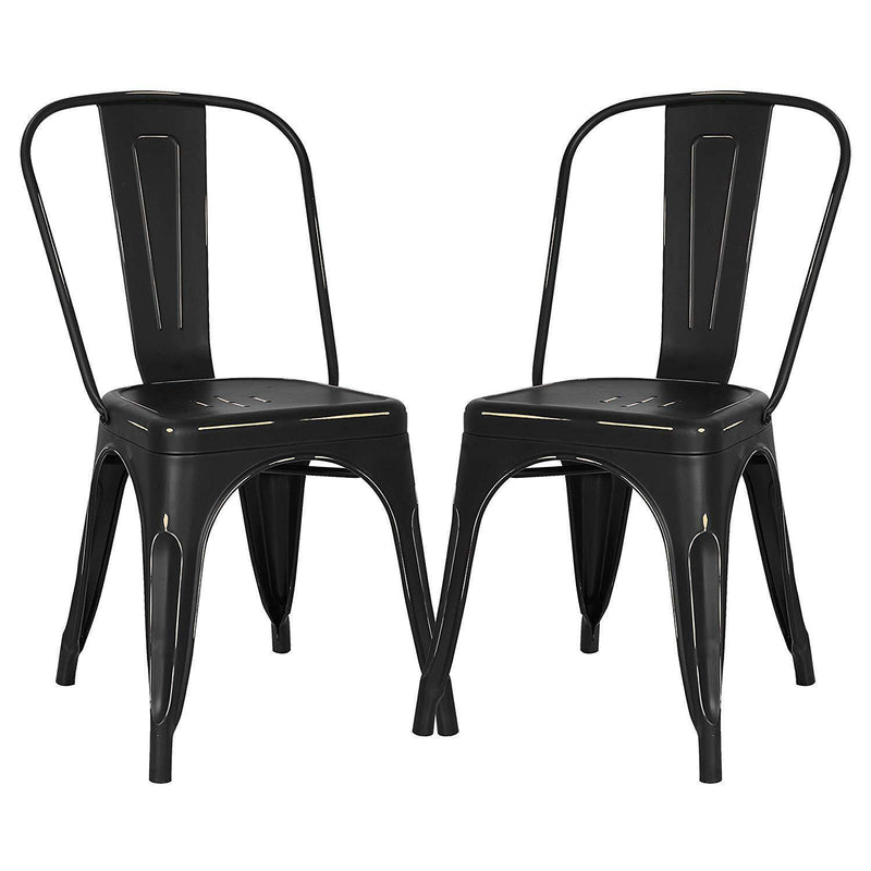 POLY & BARK EM-112-BLK-X4 Trattoria Side Chair in Black (Set of 4)