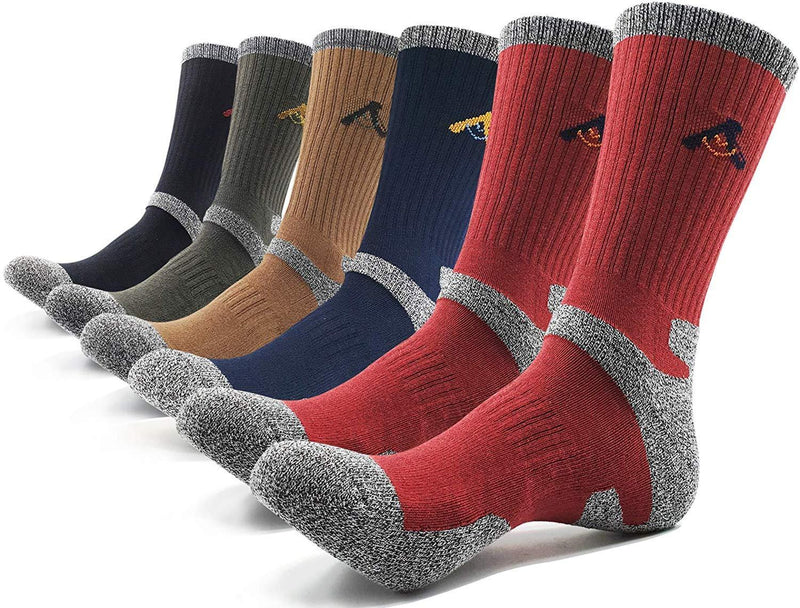 PEACE OF FOOT Hiking Socks boot socks For Mens 6(5+1) Pairs Multi Sports Trekking Climbing Camping working Crew Socks