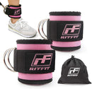 RitFit Fitness Padded Ankle Strap for Cable Machines - Reinforces Double D-Ring, Adjustable Comfort fit Neoprene, Ideal for Glute & Leg Workouts