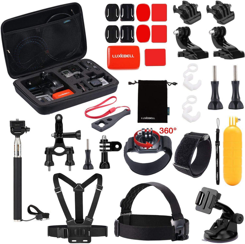 Black Pro Basic Common Outdoor Sports Kit for GoPro Hero 6 /GoPro Fusion/HERO 5/Session5/ 4 / 3+ / 3 / 2 / 1 SJ4000 /5000/ 6000 /AKASO/ APEMAN/ DBPOWER/ And Sony Sports DV and More by  MaxCo