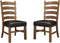 Emerald Home Chambers Creek Brown 24" Bar Stool with Upholstered Faux Leather Seat And Nailhead Trim, Set of Two