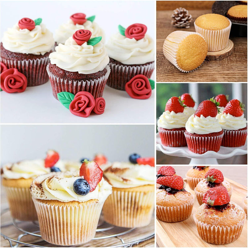 1000PCS White Cupcake Liners, Paper Baking Cups for Cooking Eggs, Meat Dishes Cupcakes, Breads by Awpeye