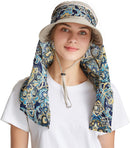 ICOLOR Sun Cap Sun Flap Hats Outdoor 360°Sun UPF 50+ Women Lady Wide Brim Cap Visor Hats UV Protection Summer Sun Hats