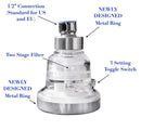 Filtered Shower Head - High Pressure and Water Saving -3 Settings - Reduces Chlorine and Dissolved Solids - The Best Shower Filter for Low Water Pressure - Improved Design WITH METAL COMPONENT PARTS