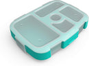 Bentgo Kids Brights Tray (Aqua) with Transparent Cover - Reusable, BPA-Free, 5-Compartment Meal Prep Container with Built-In Portion Control for Healthy At-Home Meals and On-the-Go Lunches