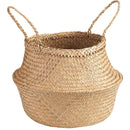 Welcare Natural Woven Seagrass Tote Belly Basket for Storage, Laundry, Picnic, Plant Pot Cover, and Beach Bag (Natrual)