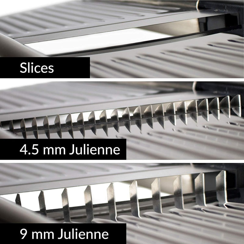 Gramercy Kitchen Co. Adjustable Stainless Steel Mandoline Food Slicer - Comes with One Pair Cut-Resistant Gloves || Vegetable Onion Potato Chip French Fry Julienne Slicer