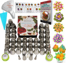 Russian Piping Tips Cake Decorating Supplies Cakes of Eden Kit Flower Frosting tips Set 12 Icing Nozzles 2 Couplers 2 Leaf Tips 1 Silicone Bag 10 Pastry Baking Bags