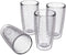 4-pack Insulated 16 Ounce Tumblers - Clear - Sweat Resistant - BPA-Free - Made in USA