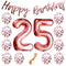 13th Birthday Party Decorations Rose Gold Decor Strung Banner (Happy Birthday) & 12PC Helium Balloons w/Ribbon [Huge Numbers “13”, Confetti] Kit Set Supplies Bundle | Thirteenth 13 Year Old Year-Old