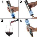 Wine Enthusiast 2-in-1 Electric Blue 1 Automatic Wine Bottle Opener and Preserver Set (7 Piece)