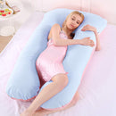 moxuan Pregnant Women's Pillow, 55-inch Blue-Pink U-Shaped Pillow, Full-Bodied Velvet