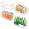 mDesign Deep Stackable Plastic Kitchen Storage Organizer Container Bin with Handles for Pantry, Cabinets, Shelves, Refrigerator, Freezer - BPA Free - 14.5" Long, 8 Pack - Clear