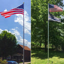 Gientan 30FT Telescopic Flag Pole, Extra Thick Heavy Duty Aluminum Flagpole Kit with 3x5 US Flag Golden Ball Top for Commercial Residential Outdoor Use, Fly 2 Flags