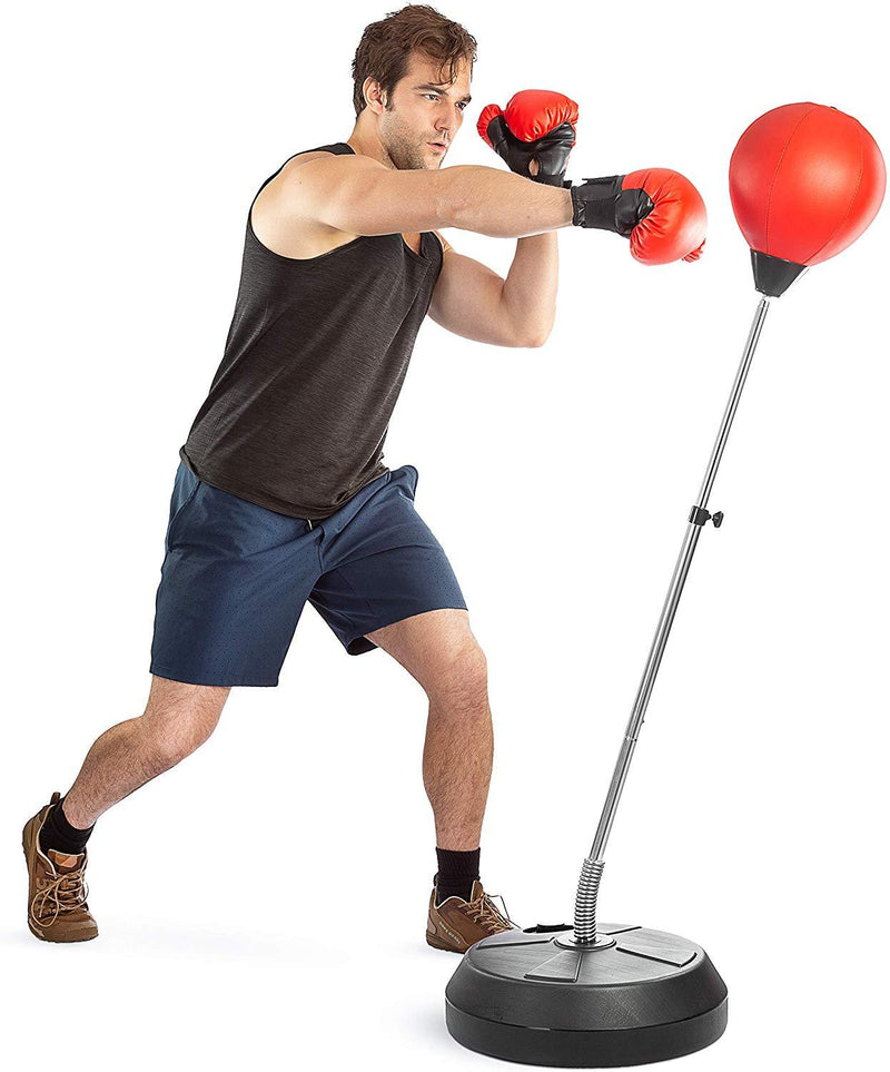 Tech Tools Punching Reflex Boxing Bag with Stand, Height Adjustable - Freestanding Punching Ball Speed Bag - Great for MMA Training, Stress Relief & Fitness