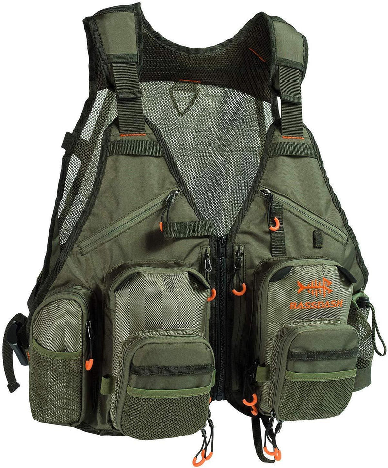 Bassdash Strap Fishing Vest Adjustable for Men and Women, for Fly Bass Fishing and Outdoor Activities