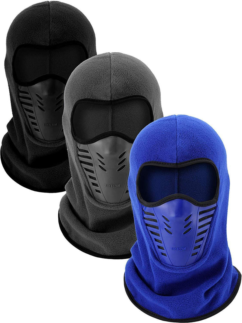 3 Pieces Balaclava Full Face Mask Ski Long Mask Windproof Sports Headwear for Hunting Fishing Activity Supplies