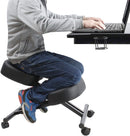 Ergonomic Kneeling Chair Home Office Chairs Thick Cushion Pad Flexible Seating Rolling Adjustable Work Desk Stool Improve Posture Now & Neck Pain - Comfortable Knees and Straight Back by Defy Desk