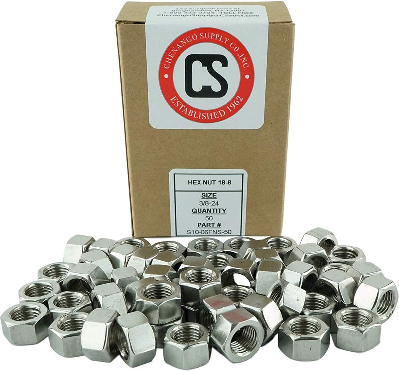 Stainless 3/8-24 x 3" Hex Head Bolts (3/4" to 5" Length in Listing), 304 Stainless Steel, SAE Fine Thread, 25 Pieces (3/8-24 x 3")